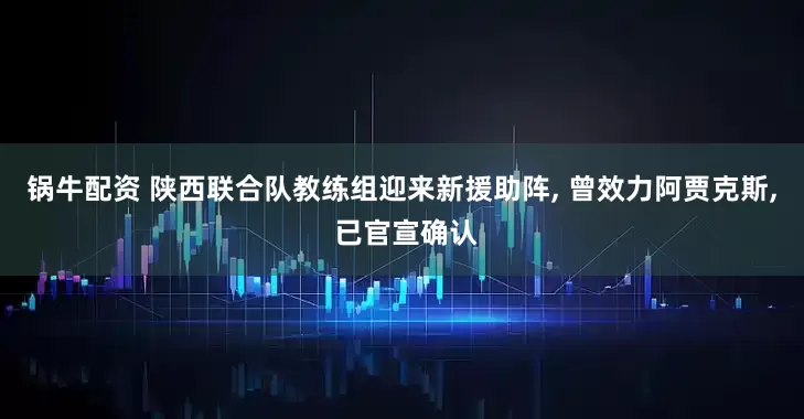 锅牛配资 陕西联合队教练组迎来新援助阵, 曾效力阿贾克斯, 已官宣确认
